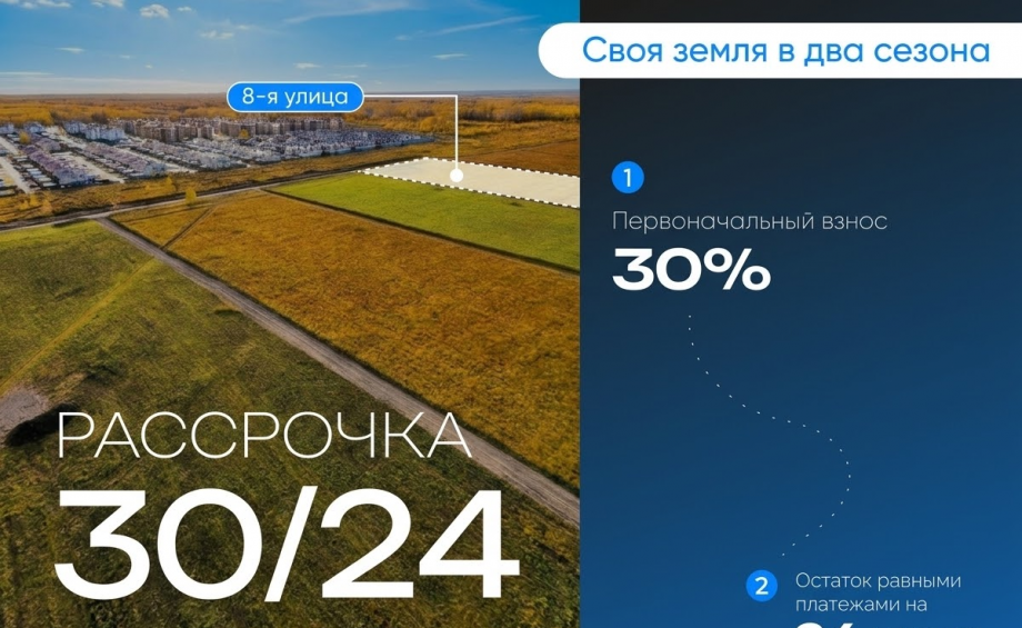 Рассрочка на 2 года на 8-ю улицу